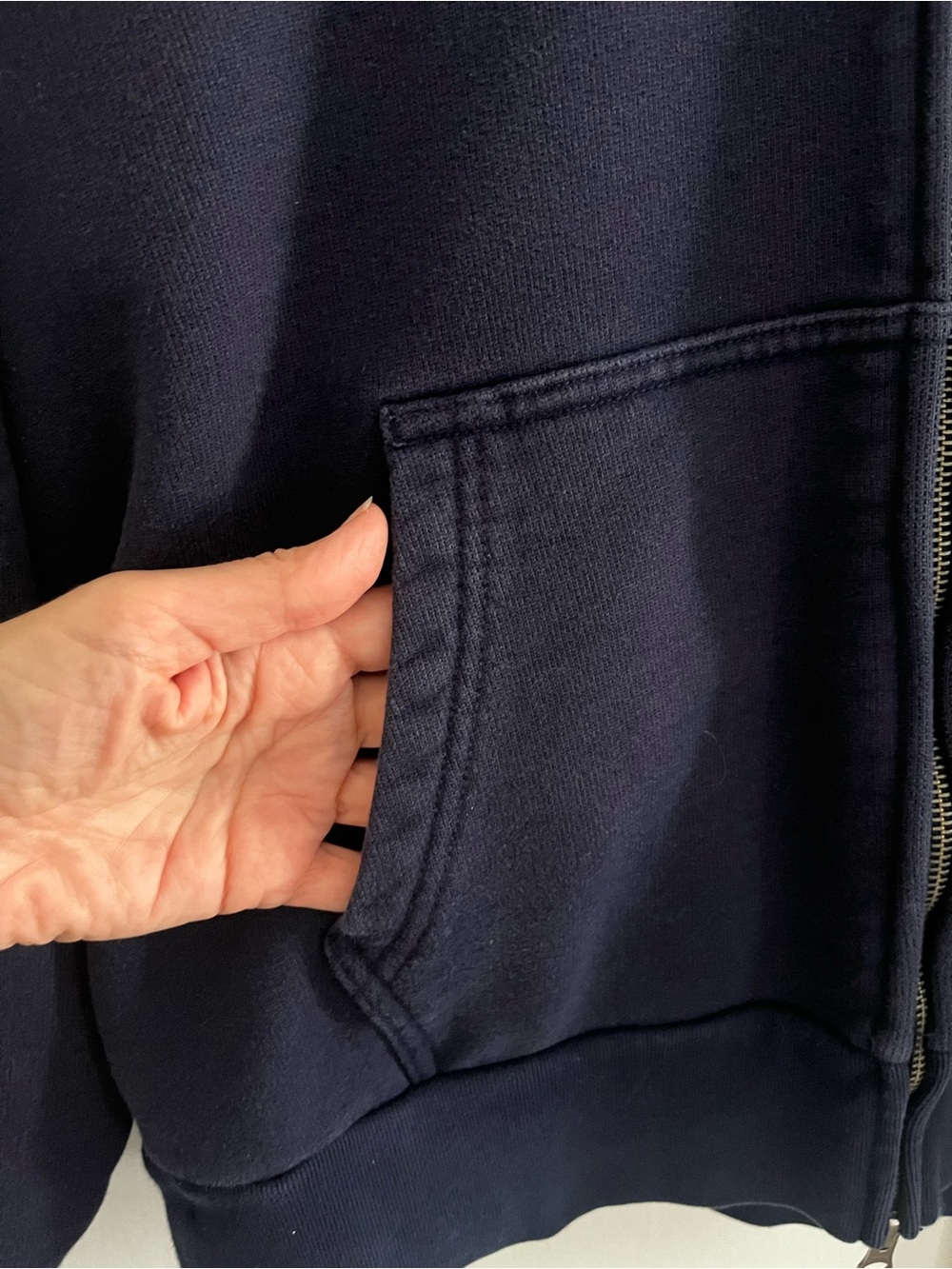 GAP Adult Extra Heavyweight French Terry Zip Hoodie Navy Size L - Picture 4 of 7